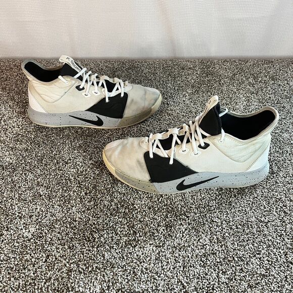 Nike Paul George PG3 A02607-101 White Black Mens Sneakers Basketball Size 11 - Picture 1 of 6